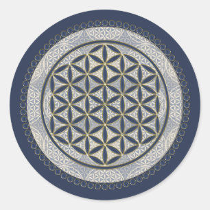 LEVENSSTROOM - Geometriesymbool Art 1 Ronde Sticker