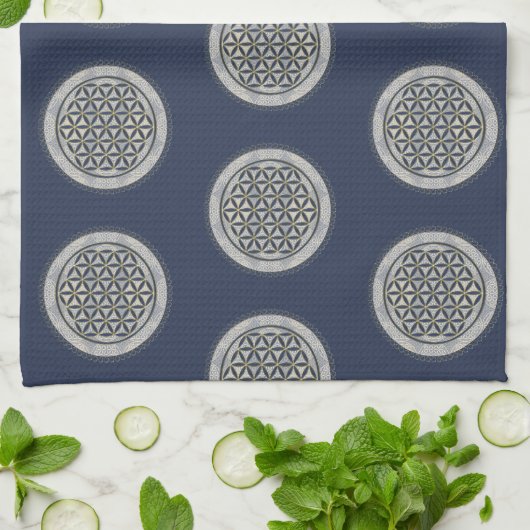 LEVENSSTROOM - Geometriesymbool Art 1 Theedoek (Gevouwen)