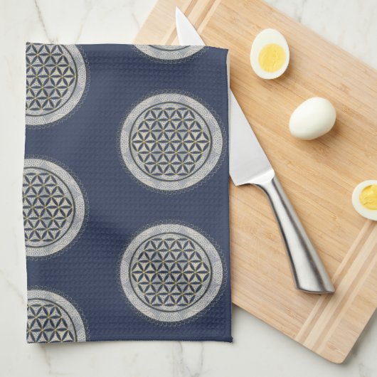 LEVENSSTROOM - Geometriesymbool Art 1 Theedoek (Quarter Fold)