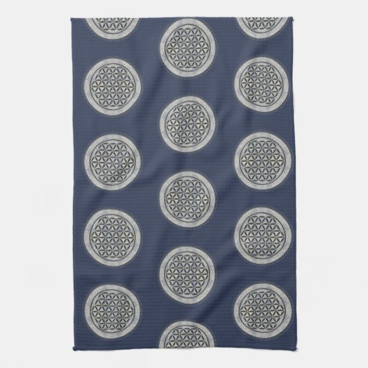 LEVENSSTROOM - Geometriesymbool Art 1 Theedoek (Verticaal)