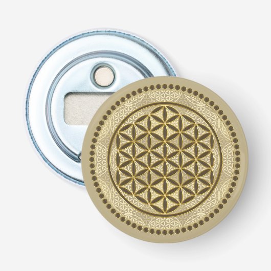 LEVENSSTROOM - Geometriesymbool Art 2 Button Flesopener (Voorkant)