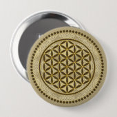 LEVENSSTROOM - Geometriesymbool Art 2 Ronde Button 4,0 Cm (Voorkant /achterkant)
