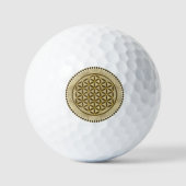 LEVENSSTROOM - Geometriesymbool Sacred Art 2 Gol Golfballen (Voorkant)