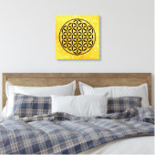 LEVENSSTROOM - Gesacreerd symbool voor meetkunde v Canvas Afdruk (Insitu (Slaapkamer))