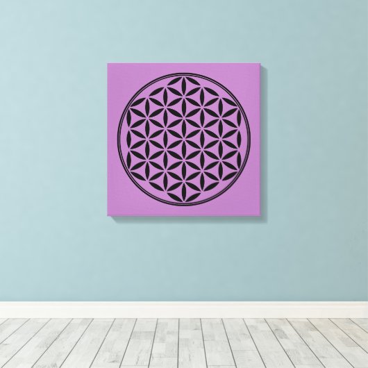 LEVENSSTROOM - Gesacreerd symbool voor meetkunde v Canvas Afdruk (Insitu (Houten vloer))