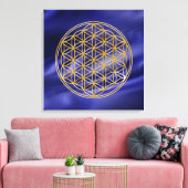 LEVENSSTROOM - goud Canvas Afdruk (Insitu (Woonkamer))