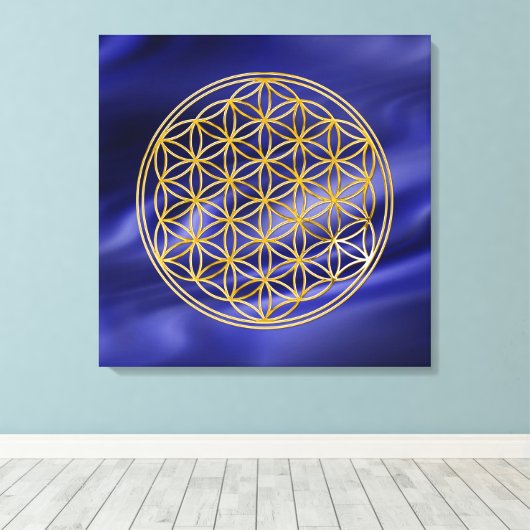 LEVENSSTROOM - goud Canvas Afdruk (Insitu (Houten vloer))