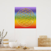 LEVENSSTROOM - goud Poster (Keuken)