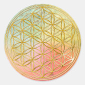 LEVENSSTROOM - goud Ronde Sticker (Voorkant)