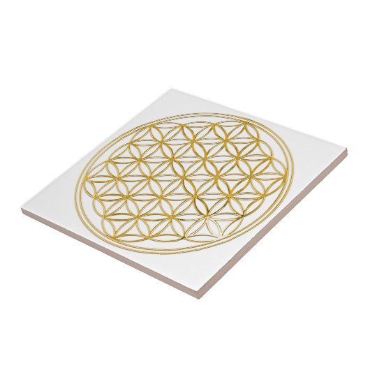 LEVENSSTROOM - goud Tegeltje (Zijkant)