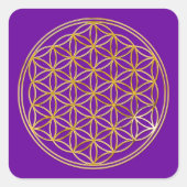 LEVENSSTROOM - goud Vierkante Sticker (Voorkant)