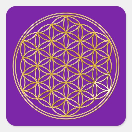 LEVENSSTROOM - goud Vierkante Sticker (Voorkant)