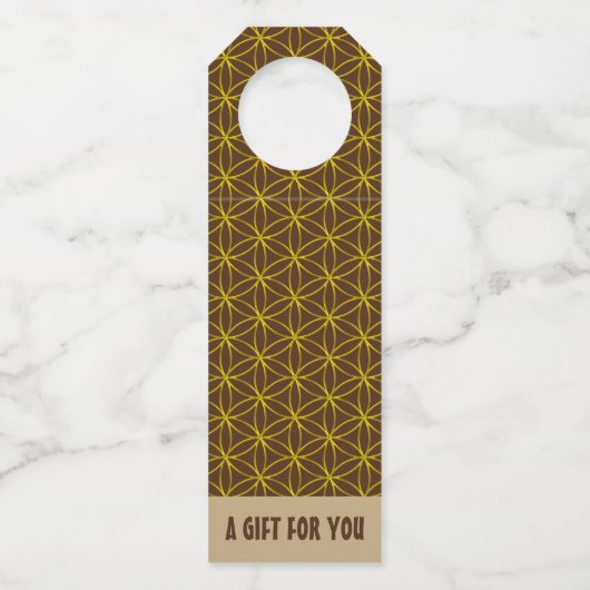LEVENSSTROOM - gouden vormgeving Flessenhanger (Voorkant)