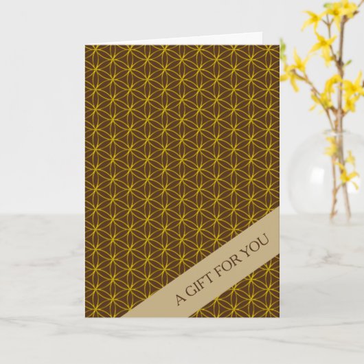 LEVENSSTROOM - gouden vormgeving Kaart (Gele Bloem)