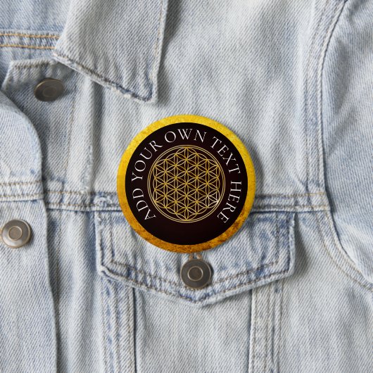 LEVENSSTROOM - goudkleurig Ronde Button 7,6 Cm (In situ)