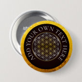 LEVENSSTROOM - goudzilver Ronde Button 7,6 Cm (Voorkant /achterkant)