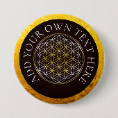 LEVENSSTROOM - goudzilver Ronde Button 7,6 Cm (Voorkant)