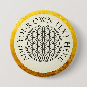 LEVENSSTROOM - goudzwart Ronde Button 7,6 Cm (Voorkant)