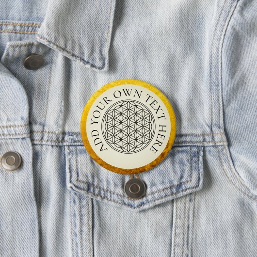 LEVENSSTROOM - goudzwart Ronde Button 7,6 Cm (In situ)
