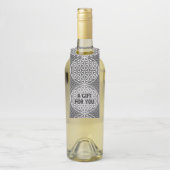 LEVENSSTROOM - grijs mix patroon Flessenhanger (Op fles)