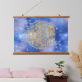 LEVENSSTROOM - Heilige Geometrie Golden Style Hangend Wandkleed (Slaapkamer)