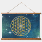 LEVENSSTROOM - Heilige Geometrie Golden Style Hangend Wandkleed (Voorkant)