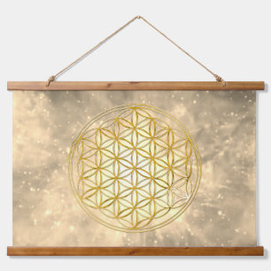 LEVENSSTROOM - Heilige Geometrie Golden Style Hangend Wandkleed