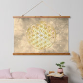 LEVENSSTROOM - Heilige Geometrie Golden Style Hangend Wandkleed (Slaapkamer)