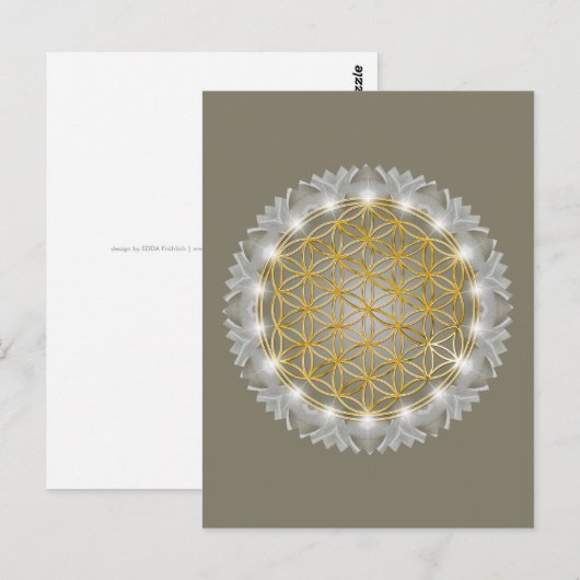 LEVENSSTROOM - Heilige Geometrie Licht 1 Briefkaart (Voorkant / Achterkant)