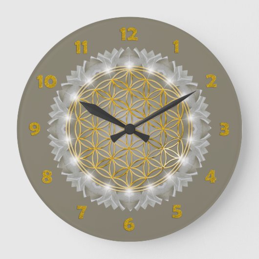 LEVENSSTROOM - Heilige Geometrie Licht 1 Grote Klok (Voorkant)