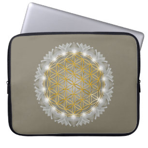 LEVENSSTROOM - Heilige Geometrie Licht 1 Laptop Sleeve