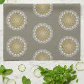 LEVENSSTROOM - Heilige Geometrie Licht 1 Theedoek (Gevouwen)