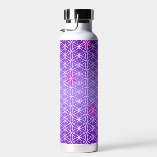 LEVENSSTROOM - magenta roze patroon Waterfles (Rechts)