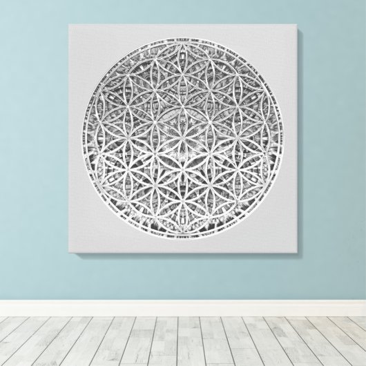 LEVENSSTROOM - Medal Silver Canvas Afdruk (Insitu (Houten vloer))