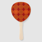 LEVENSSTROOM - oranje rood patroon Handwaaier (Achterkant)