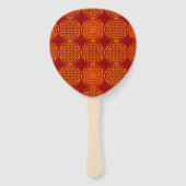 LEVENSSTROOM - oranje rood patroon Handwaaier (Voorkant)