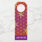 LEVENSSTROOM - rood goudpatroon Flessenhanger (Voorkant)