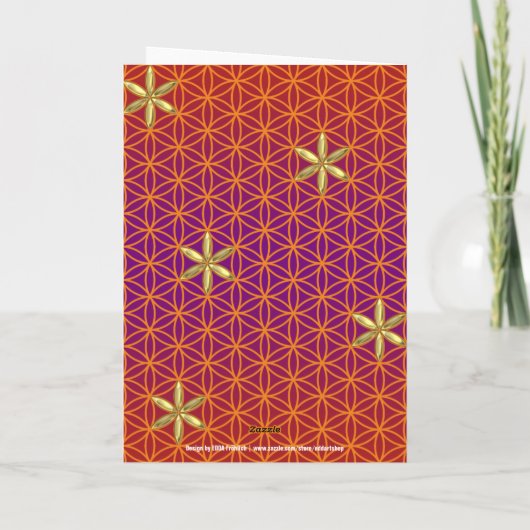 LEVENSSTROOM - rood goudpatroon Kaart (Achterkant)