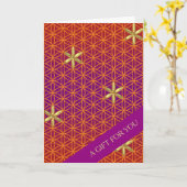 LEVENSSTROOM - rood goudpatroon Kaart (Gele Bloem)