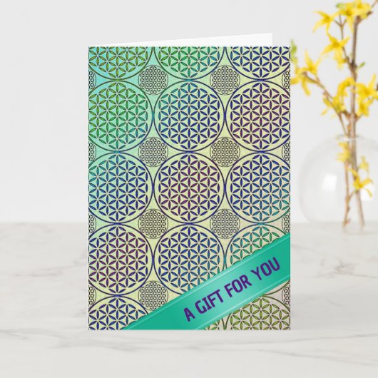 LEVENSSTROOM - roosterpatroon 2 Kaart (Gele Bloem)