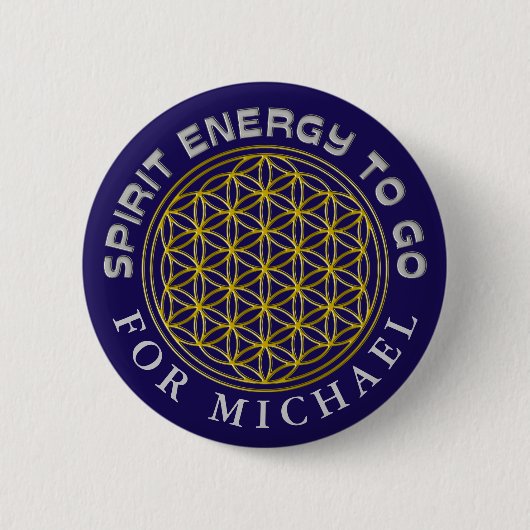 LEVENSSTROOM - SPIERENDE ENERGIE OM TE GAAN RONDE BUTTON 5,7 CM (Voorkant)