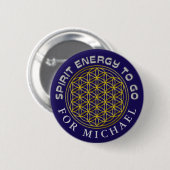 LEVENSSTROOM - SPIERENDE ENERGIE OM TE GAAN RONDE BUTTON 5,7 CM (Voorkant /achterkant)