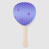 LEVENSSTROOM - violet roze patroon Handwaaier (Voorkant)