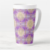 LEVENSSTROOM - Yantra naadloos patroon Latte Mok (Rechterhoek)