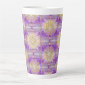 LEVENSSTROOM - Yantra naadloos patroon Latte Mok (Voorkant)