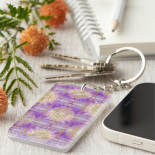 LEVENSSTROOM - Yantra naadloos patroon Sleutelhanger