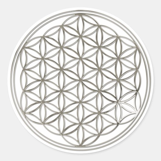 LEVENSSTROOM - zilver Ronde Sticker (Voorkant)