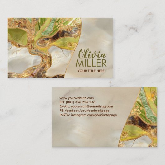 Levensstructuur - Minerale en marmertexturen Visitekaartje (Voorkant / Achterkant)