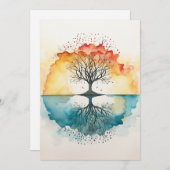 Levensstructuur van de waterverf feestdagenkaart (Voorkant / Achterkant)