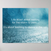 Levensstruiken Inspirerend Quote Rain Foto Poster (Voorkant)